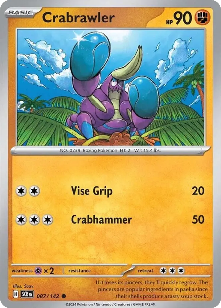 Crabrawler — Stellar Crown 87 Pokémon card
