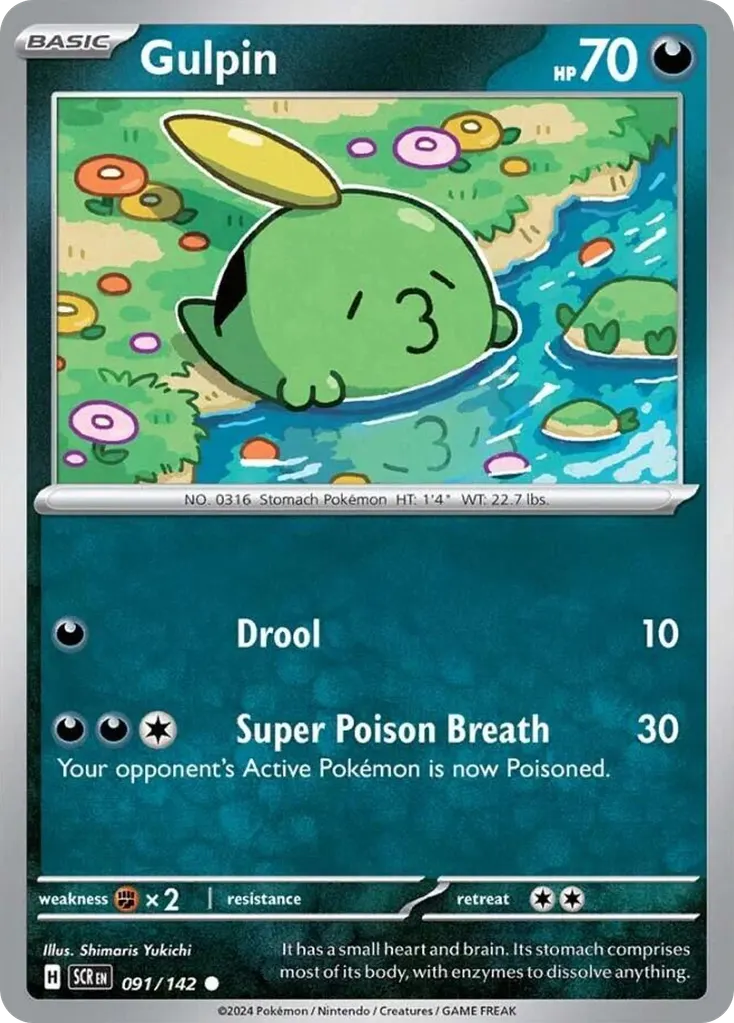 Gulpin — Stellar Crown 91 Pokémon card