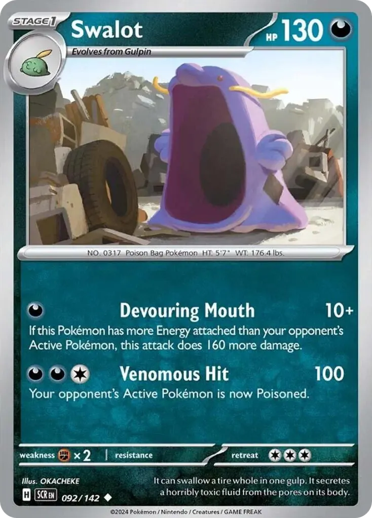 Swalot — Stellar Crown 92 Pokémon card