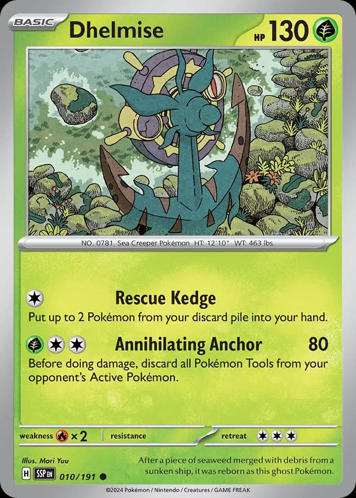 Dhelmise — Surging Sparks 10 Pokémon card