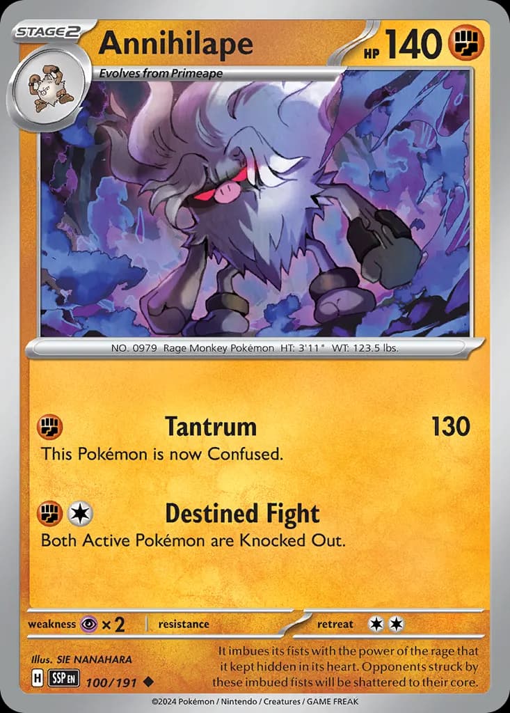 Annihilape — Surging Sparks 100 Pokémon card
