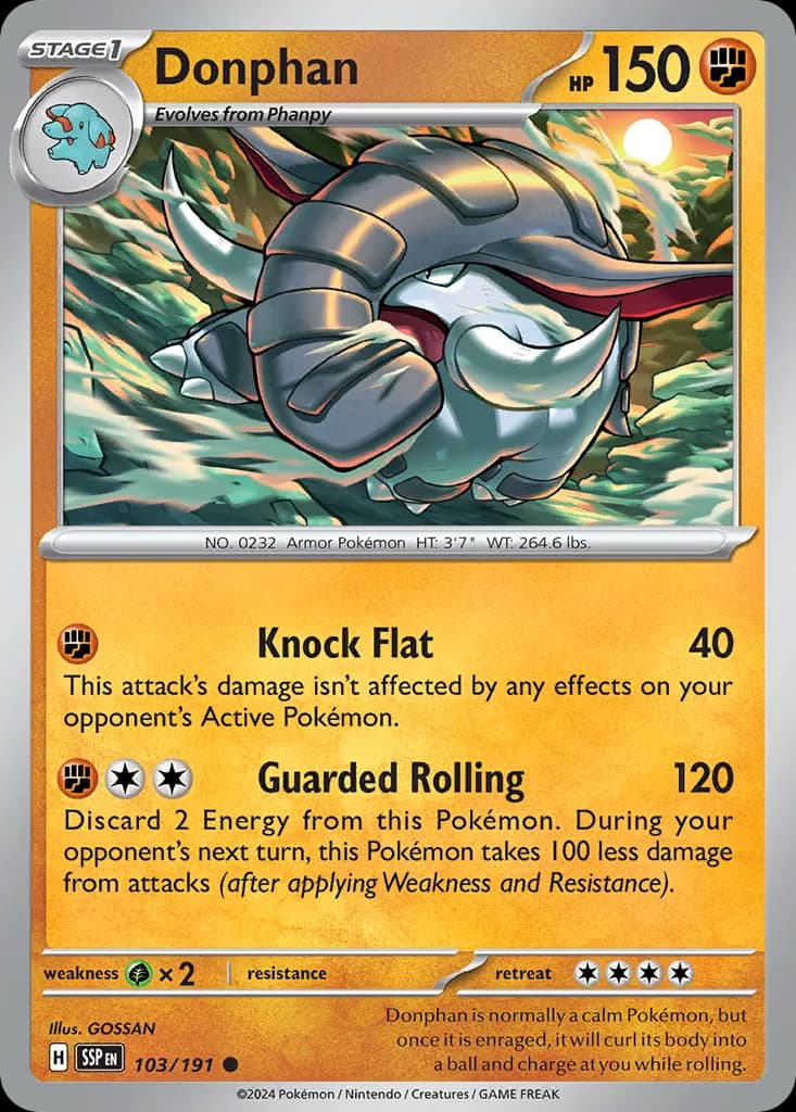 Donphan — Surging Sparks 103 Pokémon card