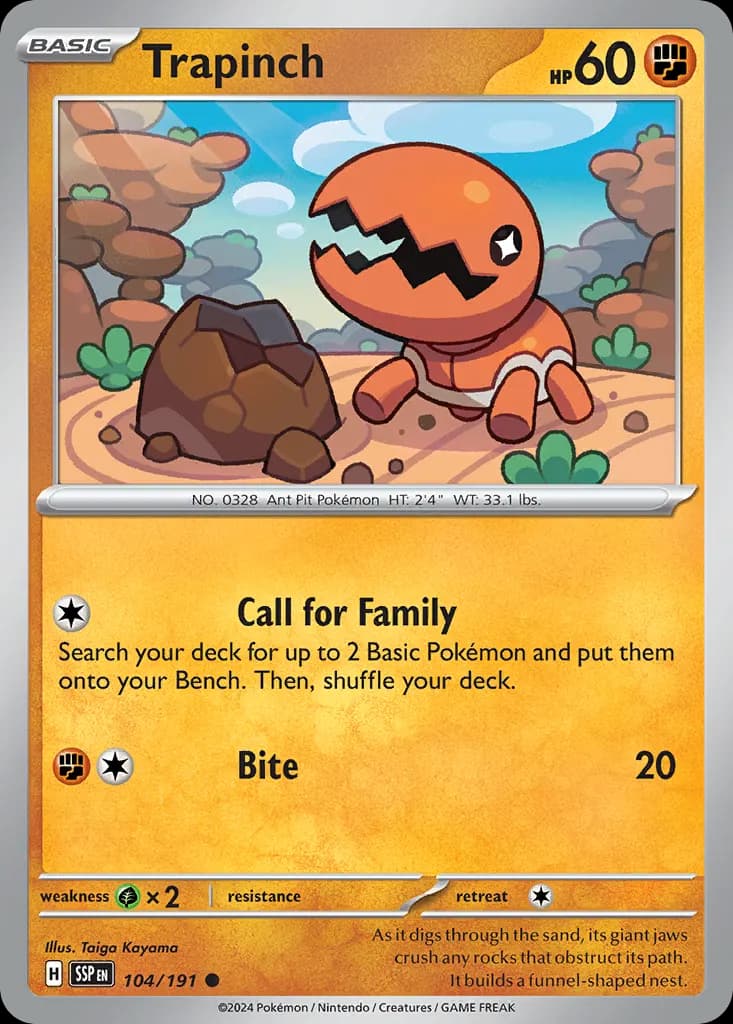Trapinch — Surging Sparks 104 Pokémon card