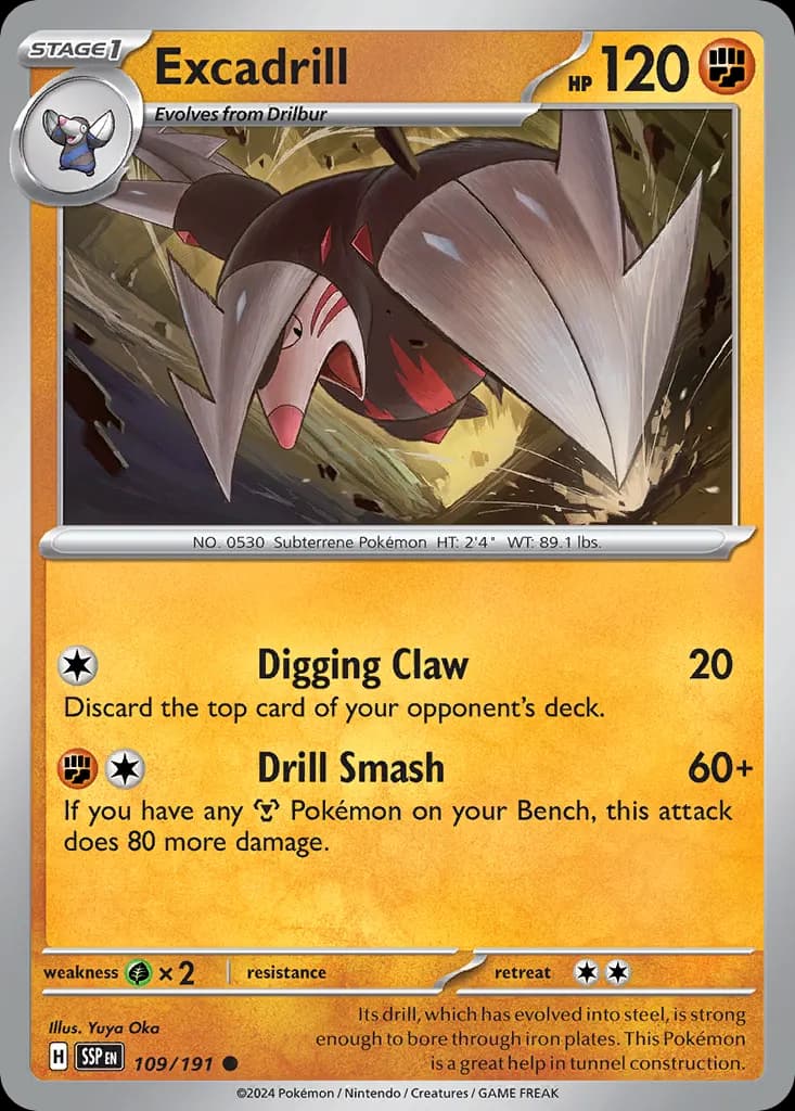 Excadrill — Surging Sparks 109 Pokémon card