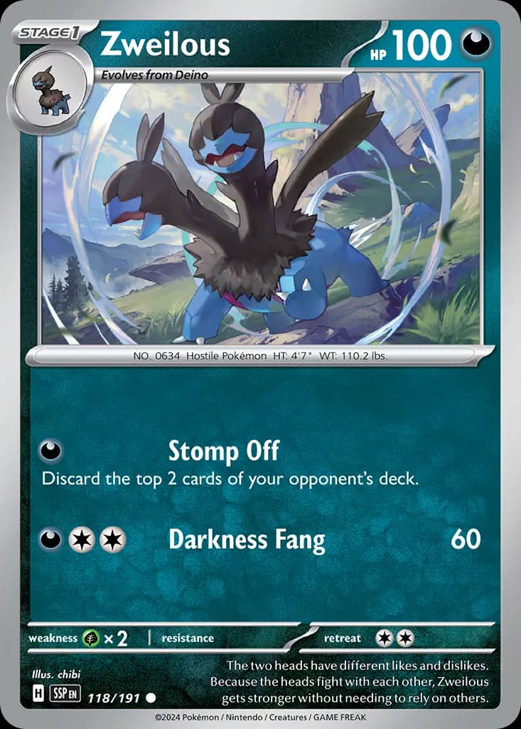 Zweilous — Surging Sparks 118 Pokémon card