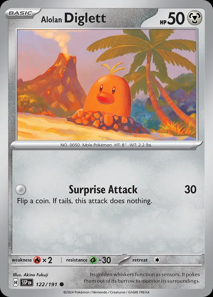 Alolan Diglett — Surging Sparks 122 Pokémon card