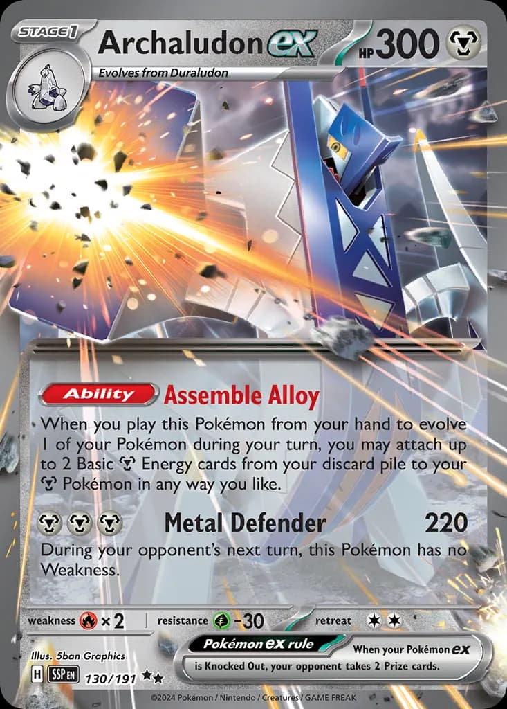 Archaludon ex — Surging Sparks 130 Pokémon card