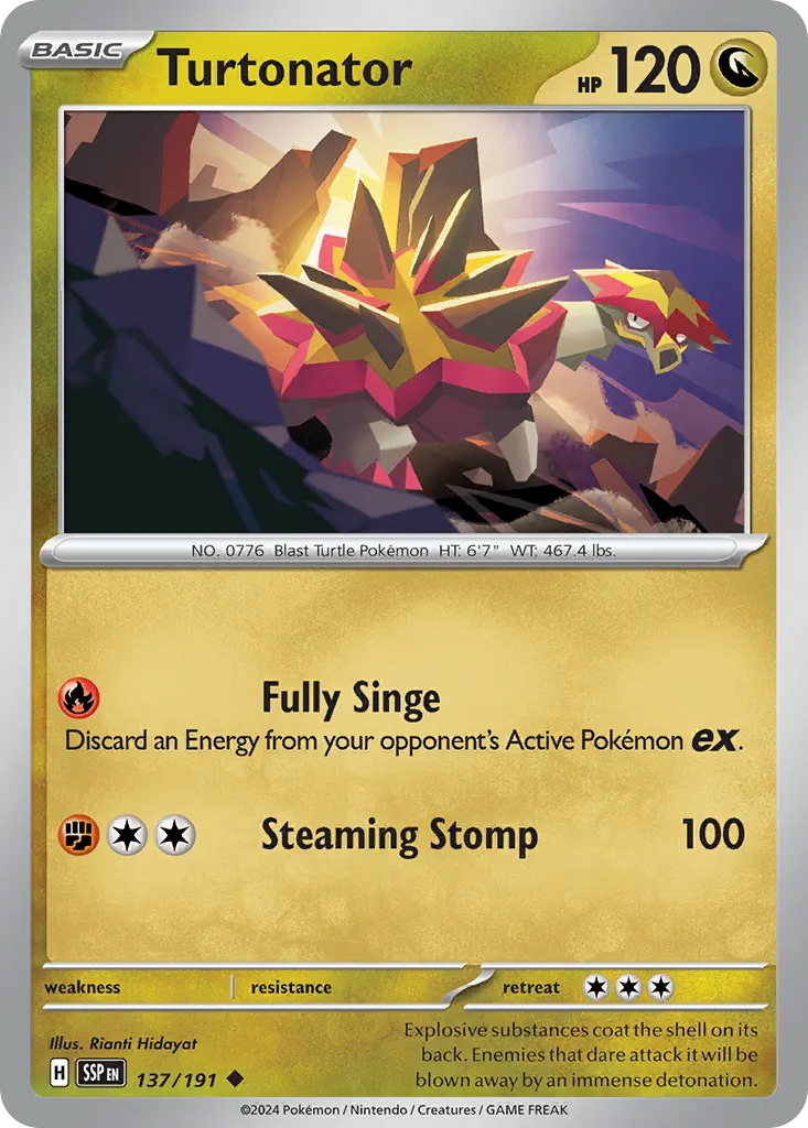 Turtonator — Surging Sparks 137 Pokémon card