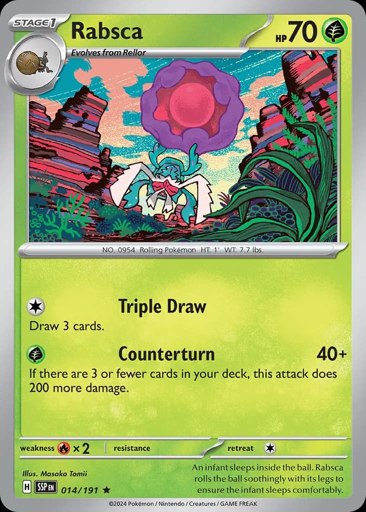 Rabsca — Surging Sparks 14 Pokémon card