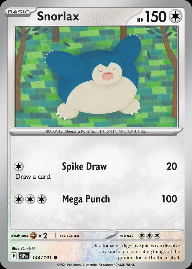Snorlax — Surging Sparks 144 Pokémon card