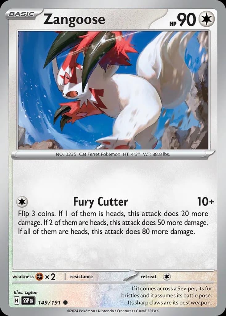 Zangoose — Surging Sparks 149 Pokémon card