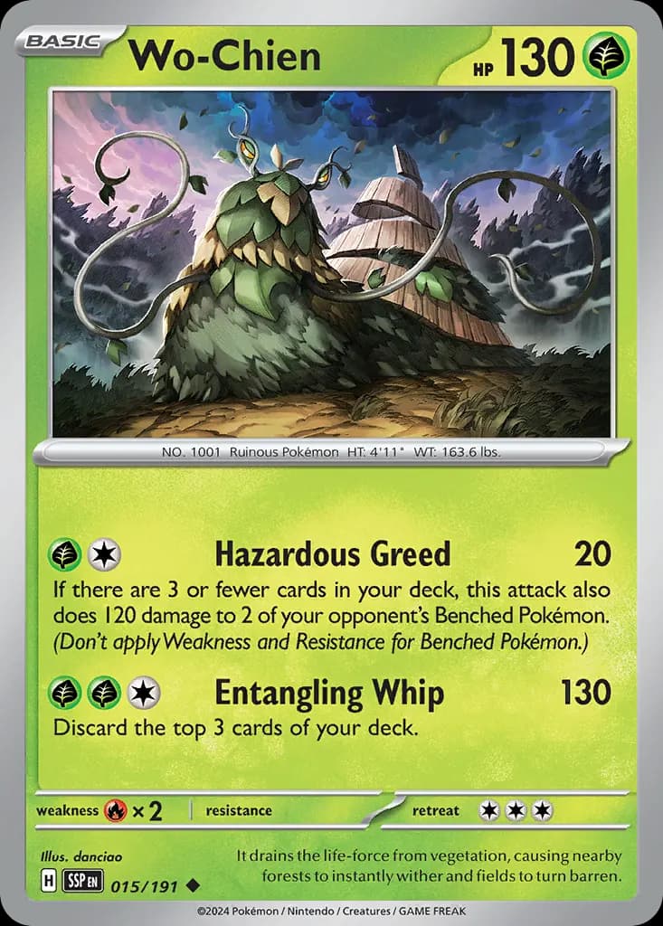 Wo-Chien — Surging Sparks 15 Pokémon card