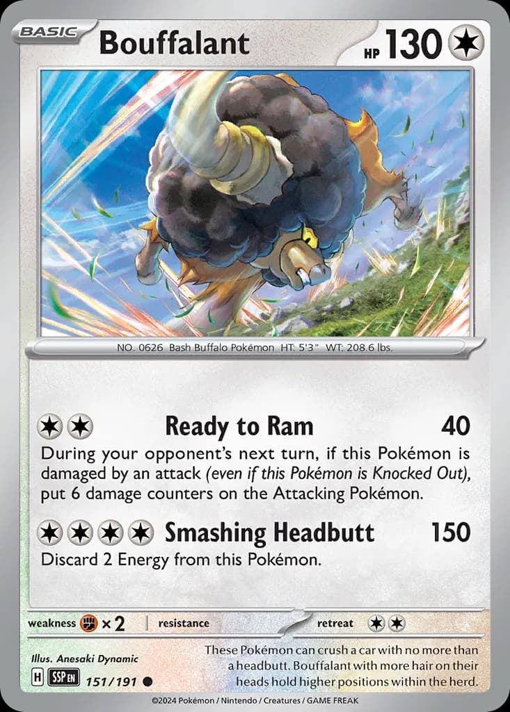 Bouffalant — Surging Sparks 151 Pokémon card