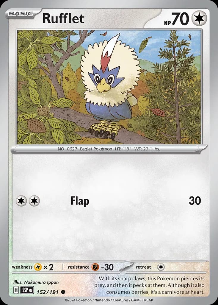 Rufflet — Surging Sparks 152 Pokémon card