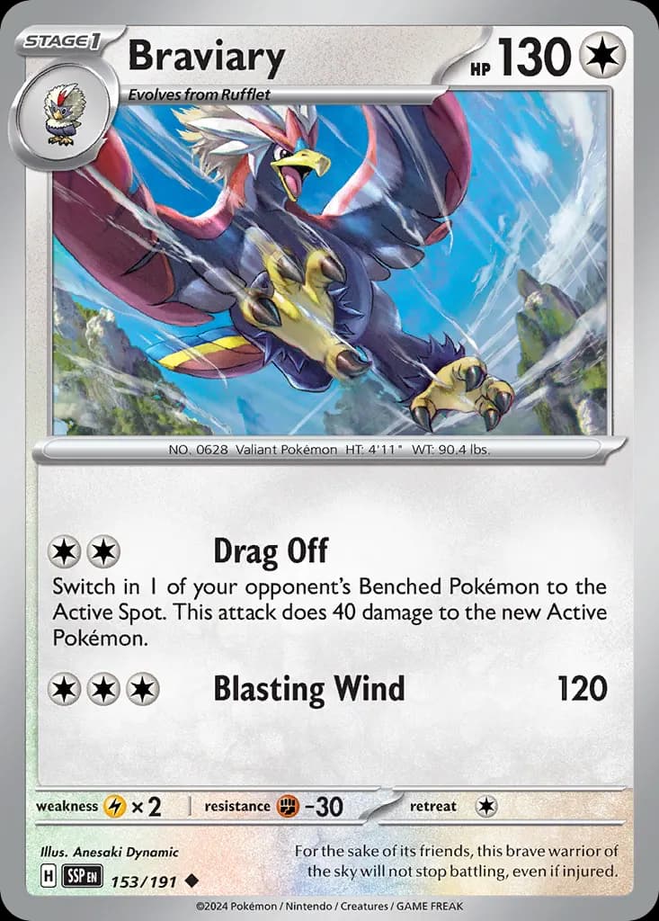 Braviary — Surging Sparks 153 Pokémon card