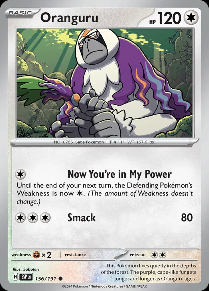 Oranguru — Surging Sparks 156 Pokémon card
