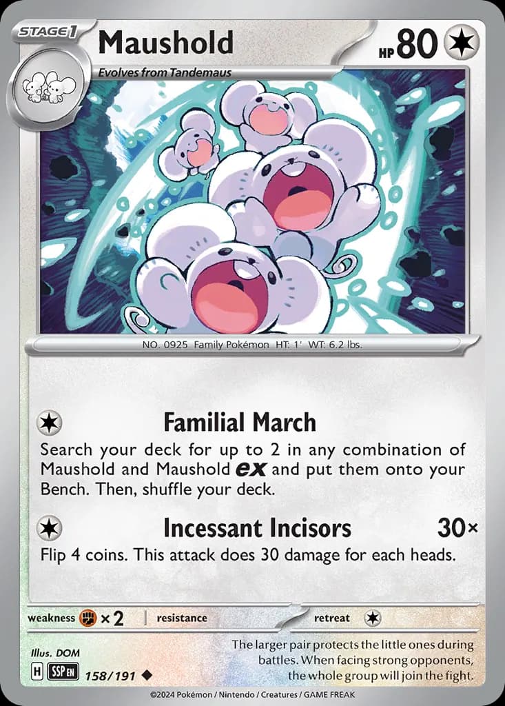 Maushold — Surging Sparks 158 Pokémon card