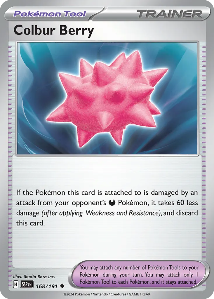 Colbur Berry — Surging Sparks 168 Pokémon card
