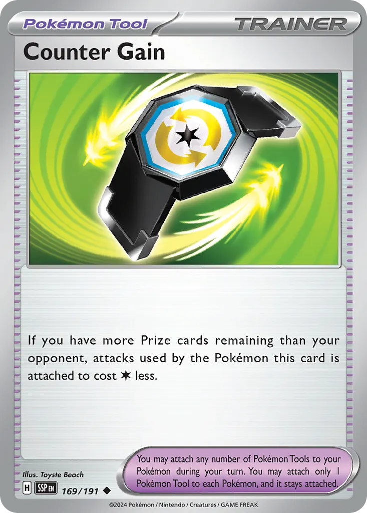 Counter Gain — Surging Sparks 169 Pokémon card