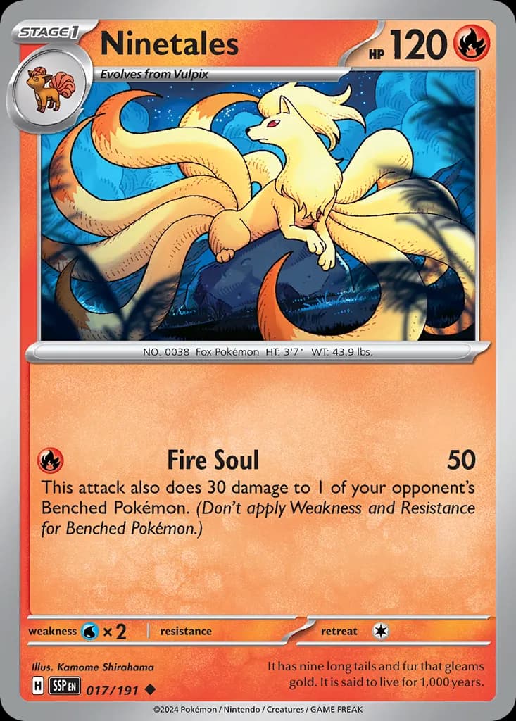 Ninetales — Surging Sparks 17 Pokémon card