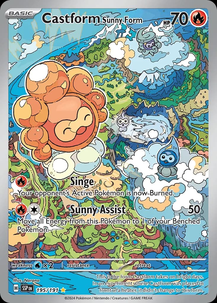 Castform Sunny Form — Surging Sparks 195 Pokémon card