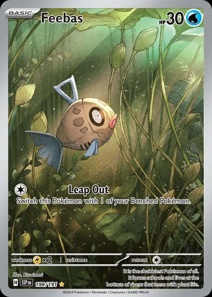 Feebas — Surging Sparks 198 Pokémon card