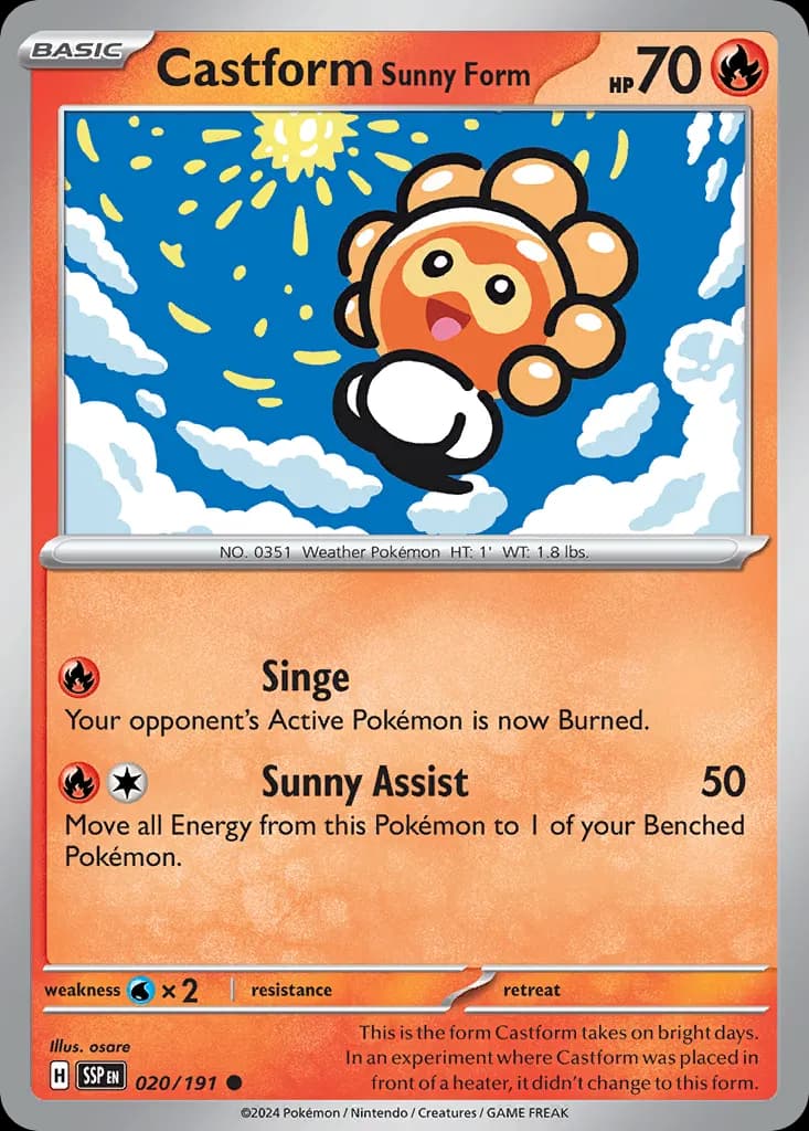 Castform Sunny Form — Surging Sparks 20 Pokémon card