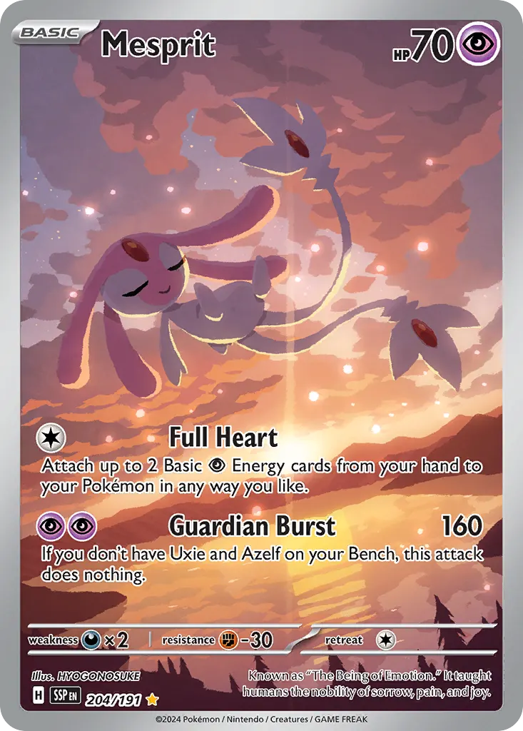 Mesprit — Surging Sparks 204 Pokémon card