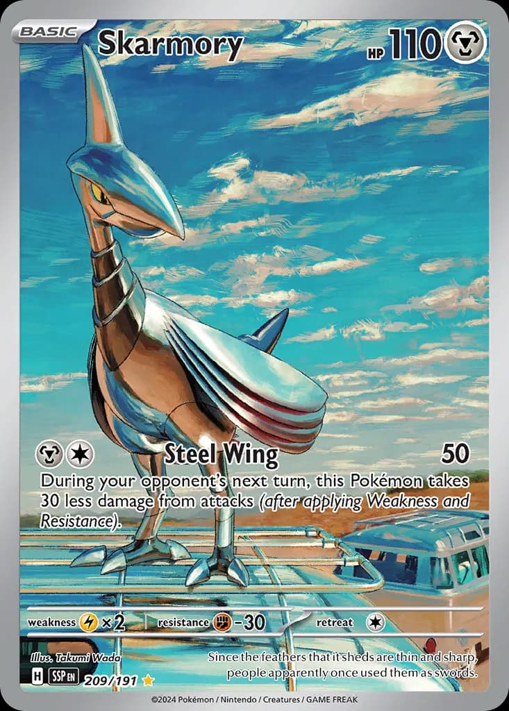 Skarmory — Surging Sparks 209 Pokémon card