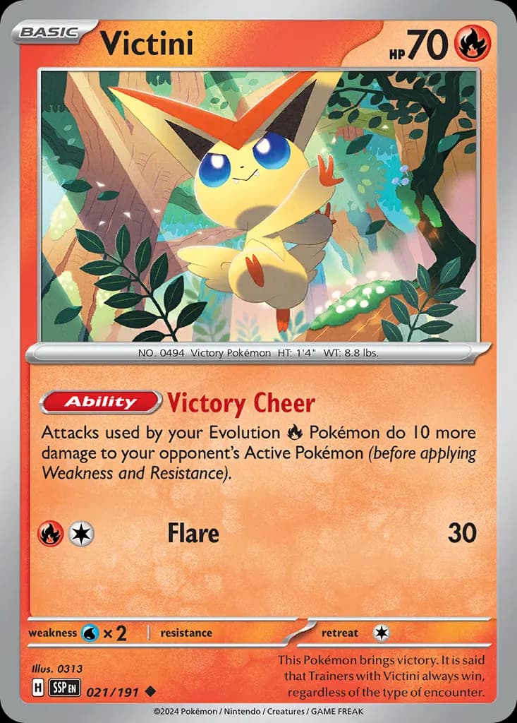 Victini — Surging Sparks 21 Pokémon card