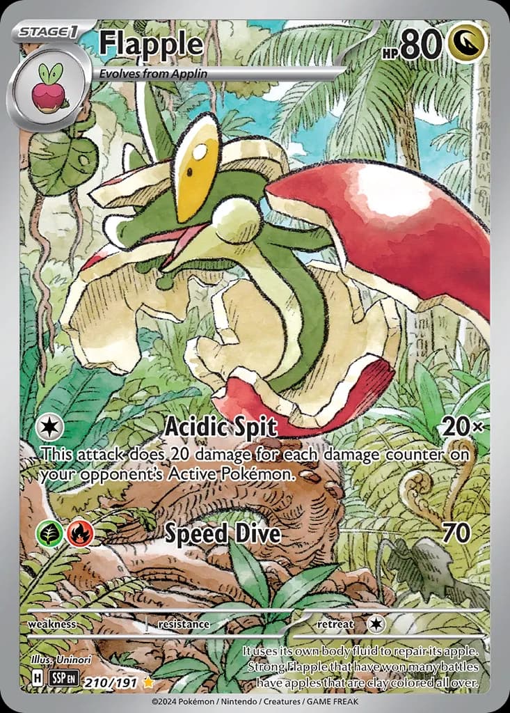 Flapple — Surging Sparks 210 Pokémon card