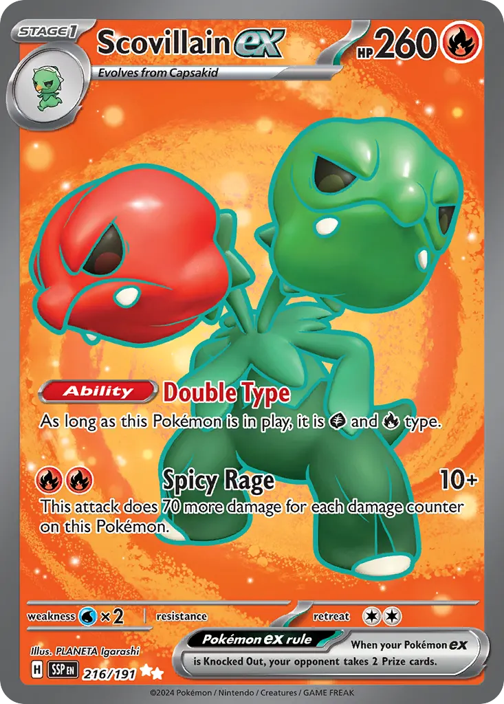 Scovillain ex — Surging Sparks 216 Pokémon card