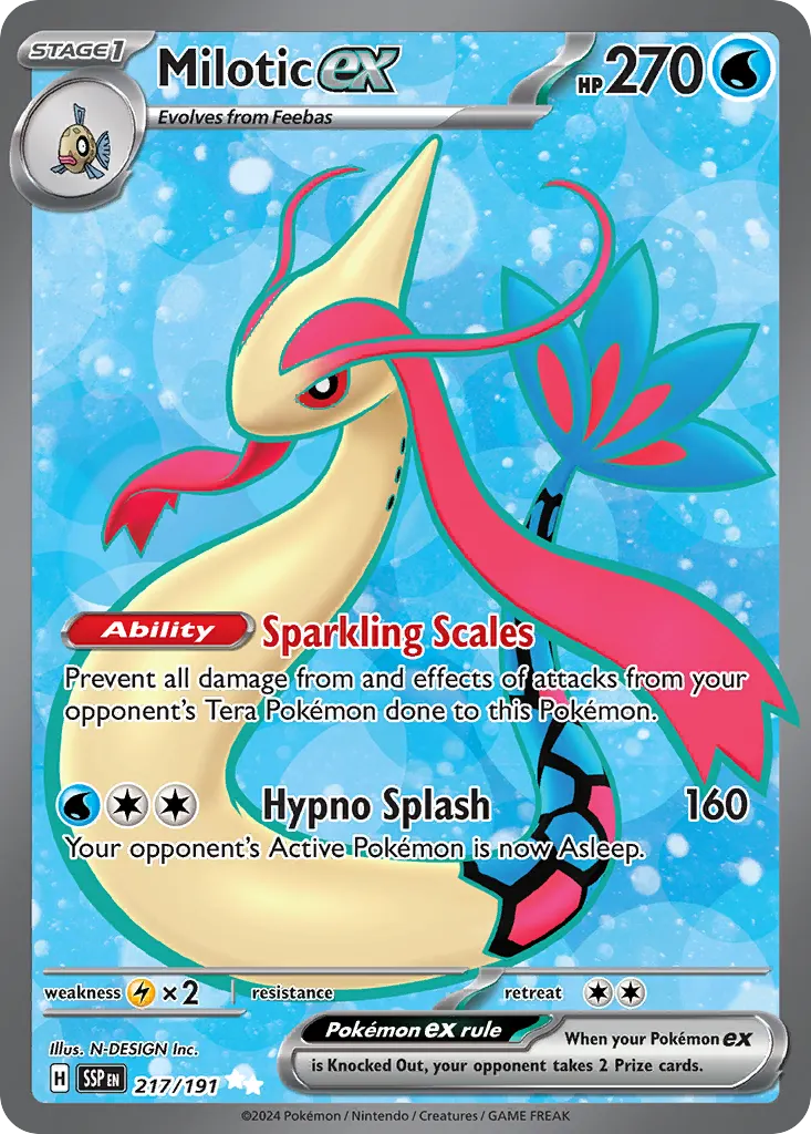 Milotic ex — Surging Sparks 217 Pokémon card