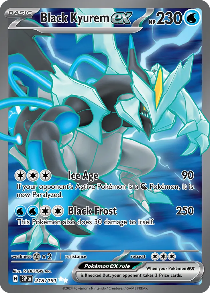 Black Kyurem ex — Surging Sparks 218 Pokémon card