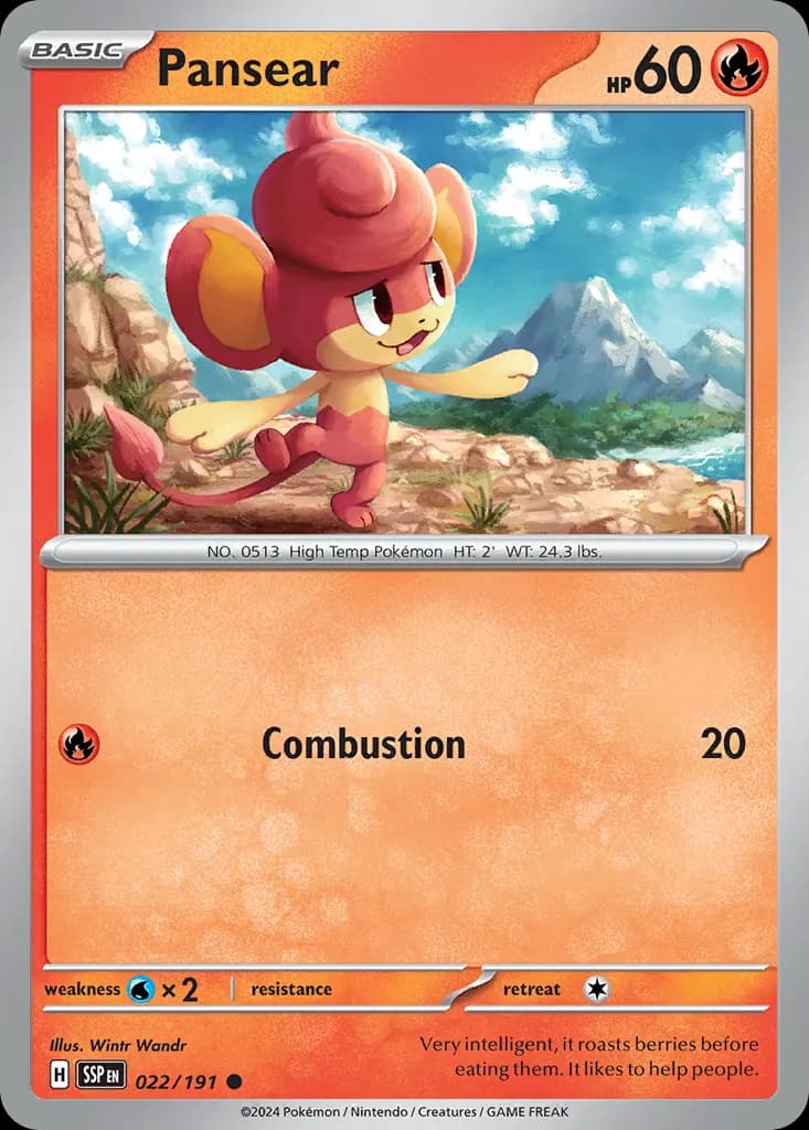 Pansear — Surging Sparks 22 Pokémon card