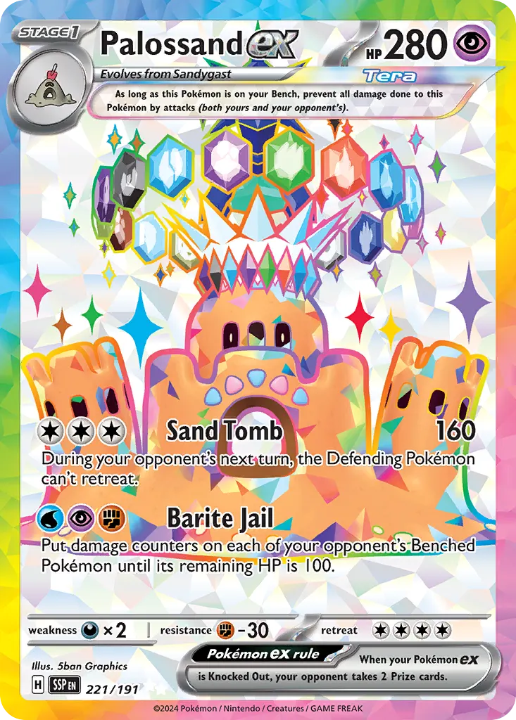 Palossand ex — Surging Sparks 221 Pokémon card