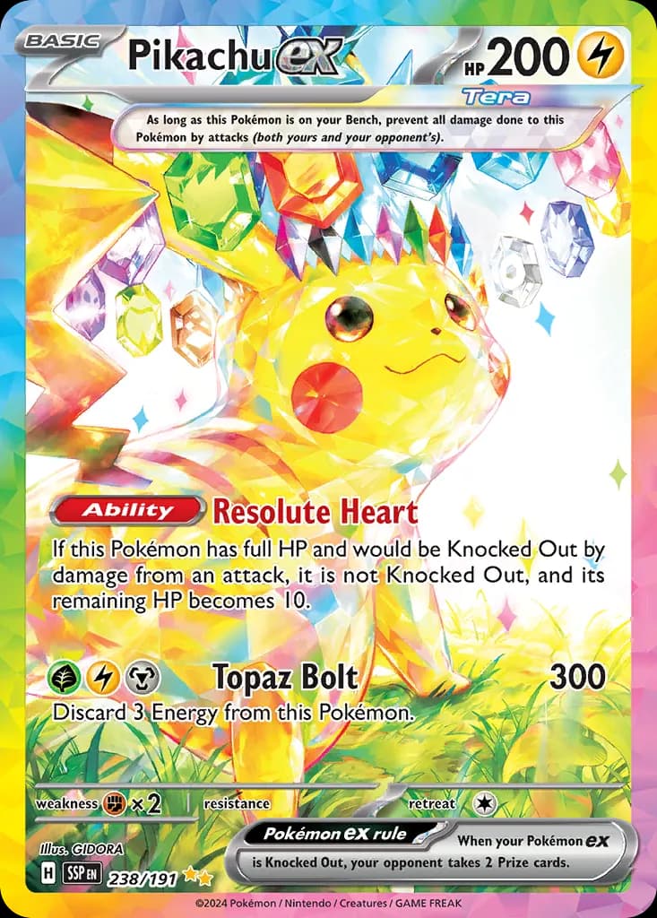 Pikachu ex — Surging Sparks 238 Pokémon card