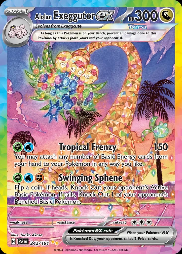 Alolan Exeggutor ex — Surging Sparks 242 Pokémon card