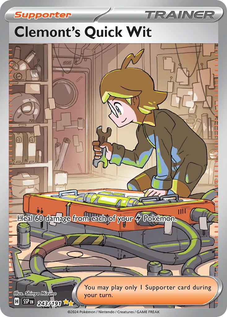 Clemont's Quick Wit — Surging Sparks 243 Pokémon card