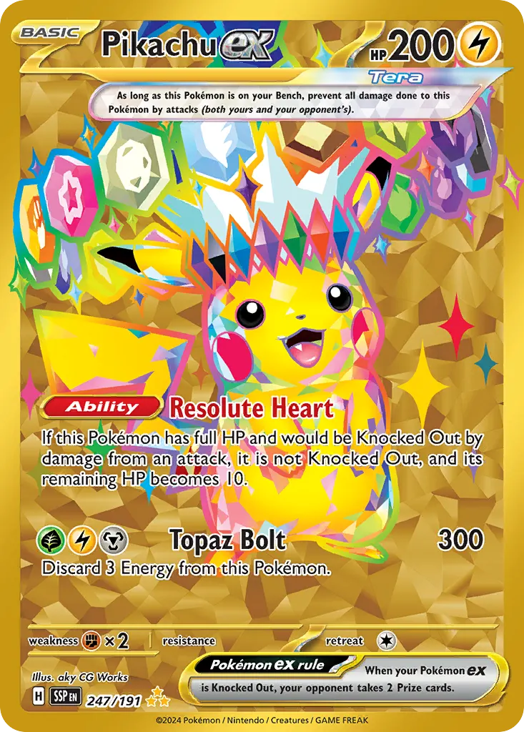 Pikachu ex — Surging Sparks 247 Pokémon card