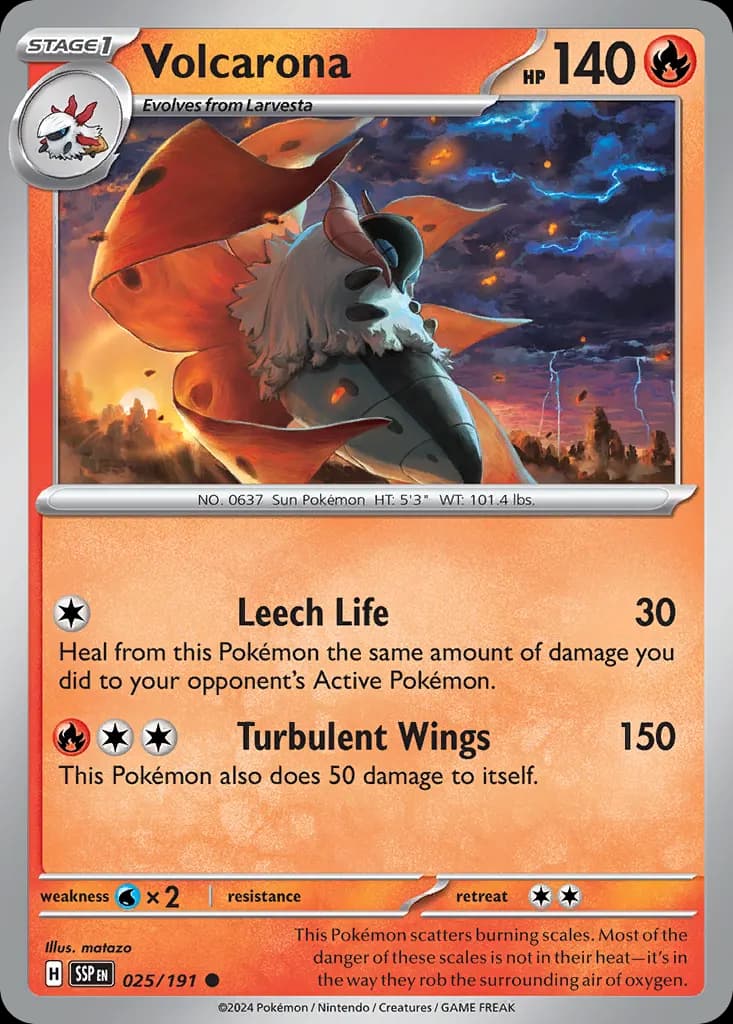 Volcarona — Surging Sparks 25 Pokémon card