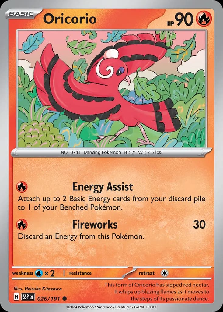 Oricorio — Surging Sparks 26 Pokémon card