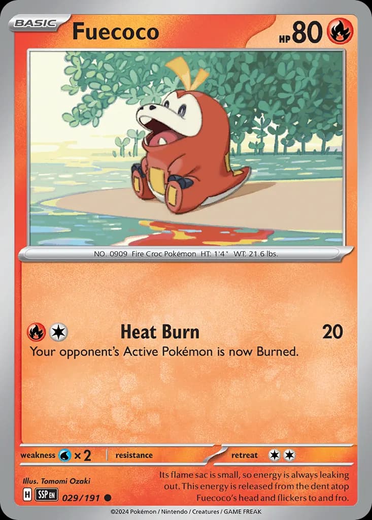Fuecoco — Surging Sparks 29 Pokémon card