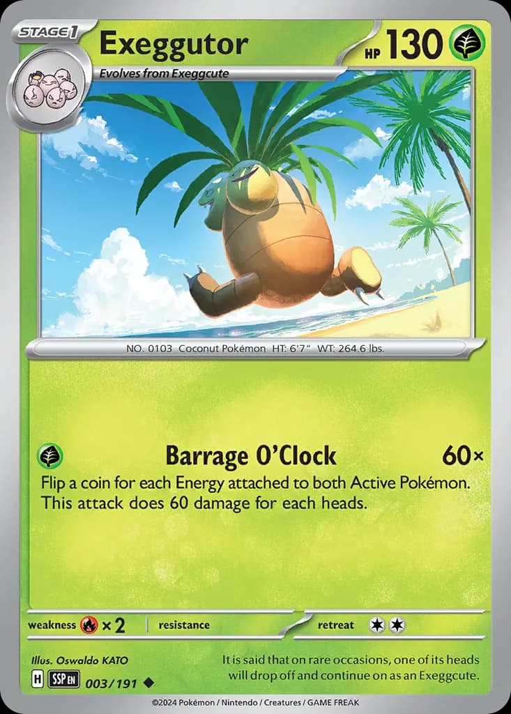 Exeggutor — Surging Sparks 3 Pokémon card