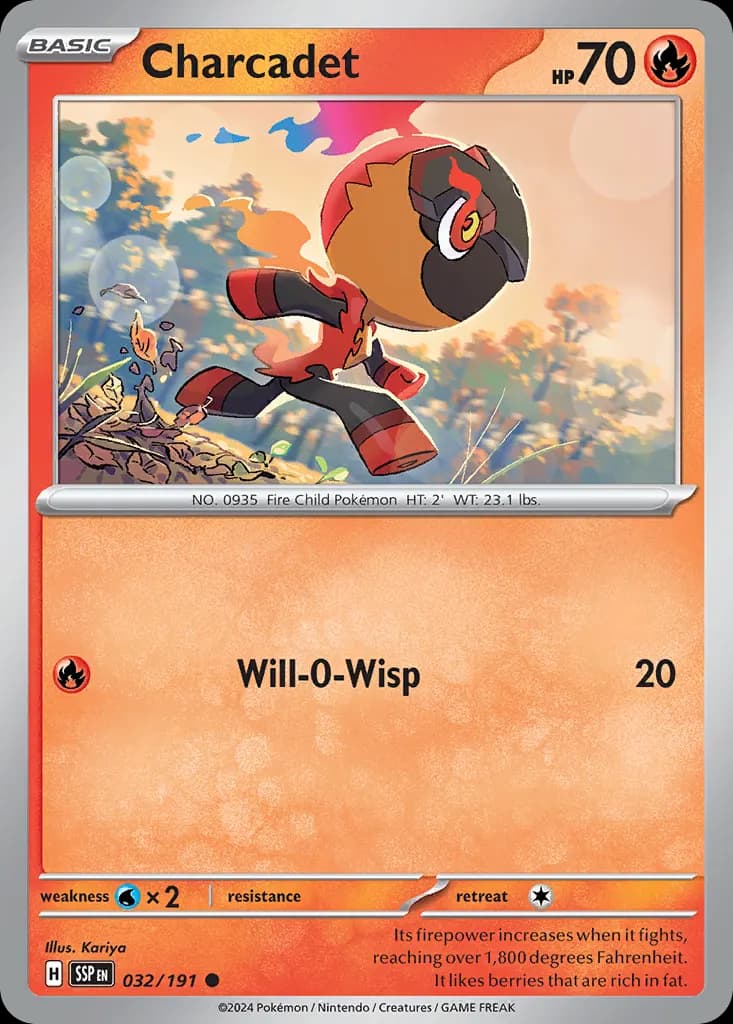 Charcadet — Surging Sparks 32 Pokémon card