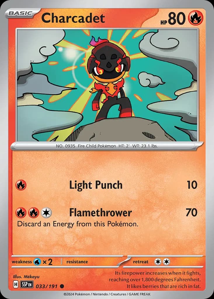 Charcadet — Surging Sparks 33 Pokémon card
