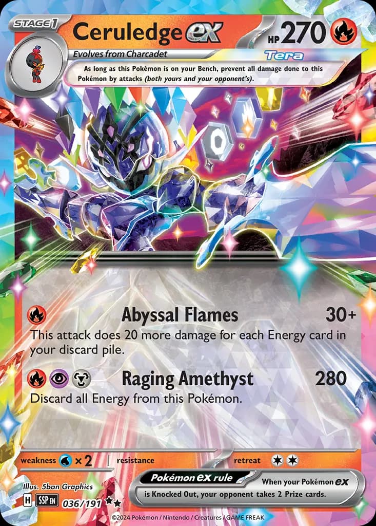 Ceruledge ex — Surging Sparks 36 Pokémon card