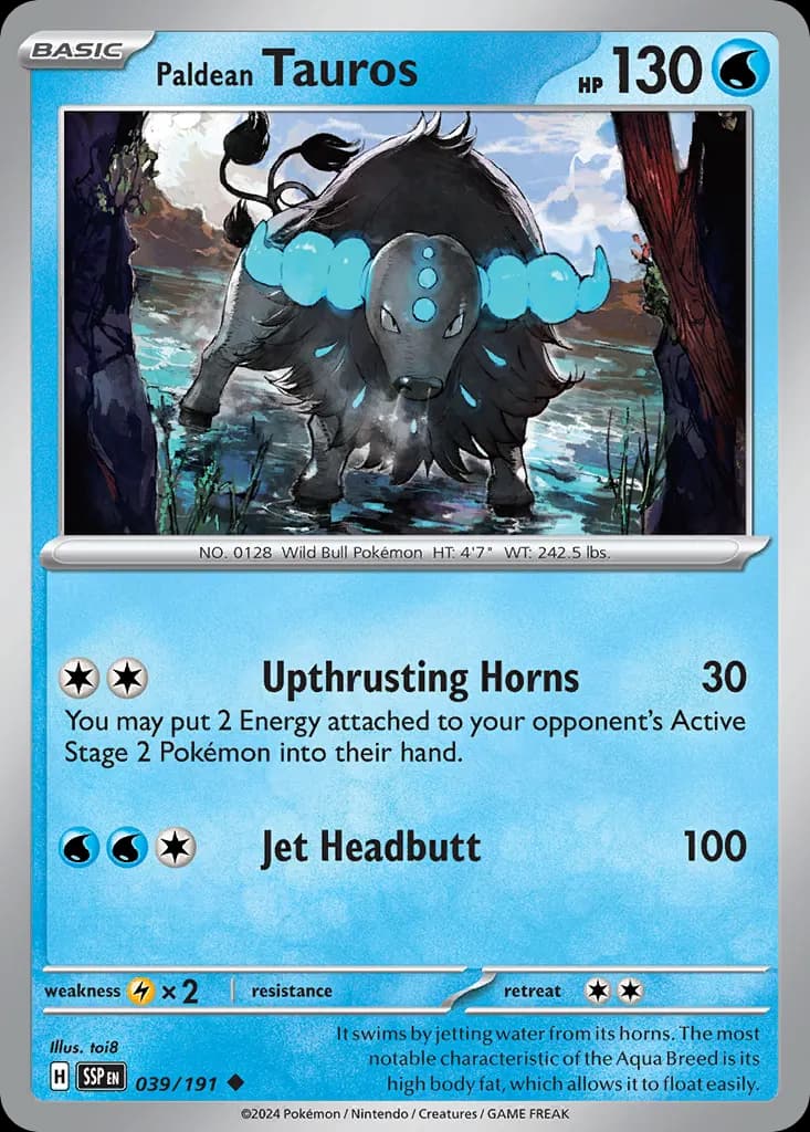 Paldean Tauros — Surging Sparks 39 Pokémon card