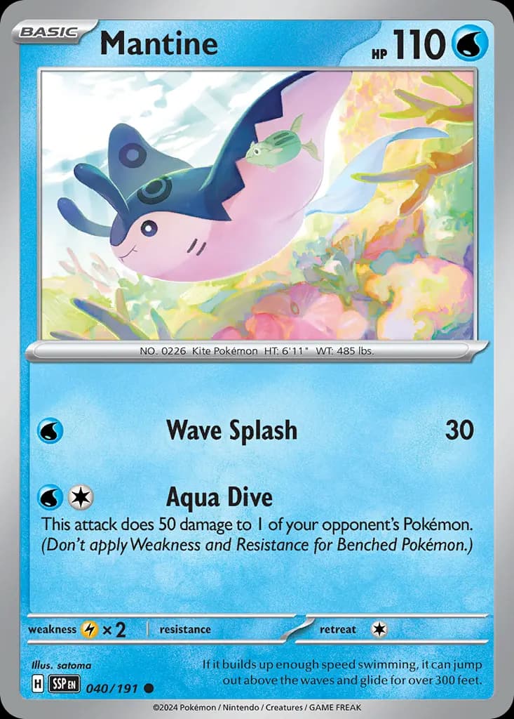 Mantine — Surging Sparks 40 Pokémon card