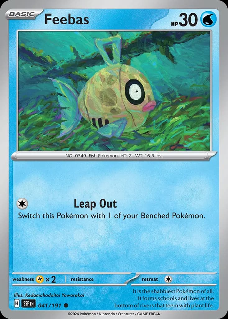 Feebas — Surging Sparks 41 Pokémon card